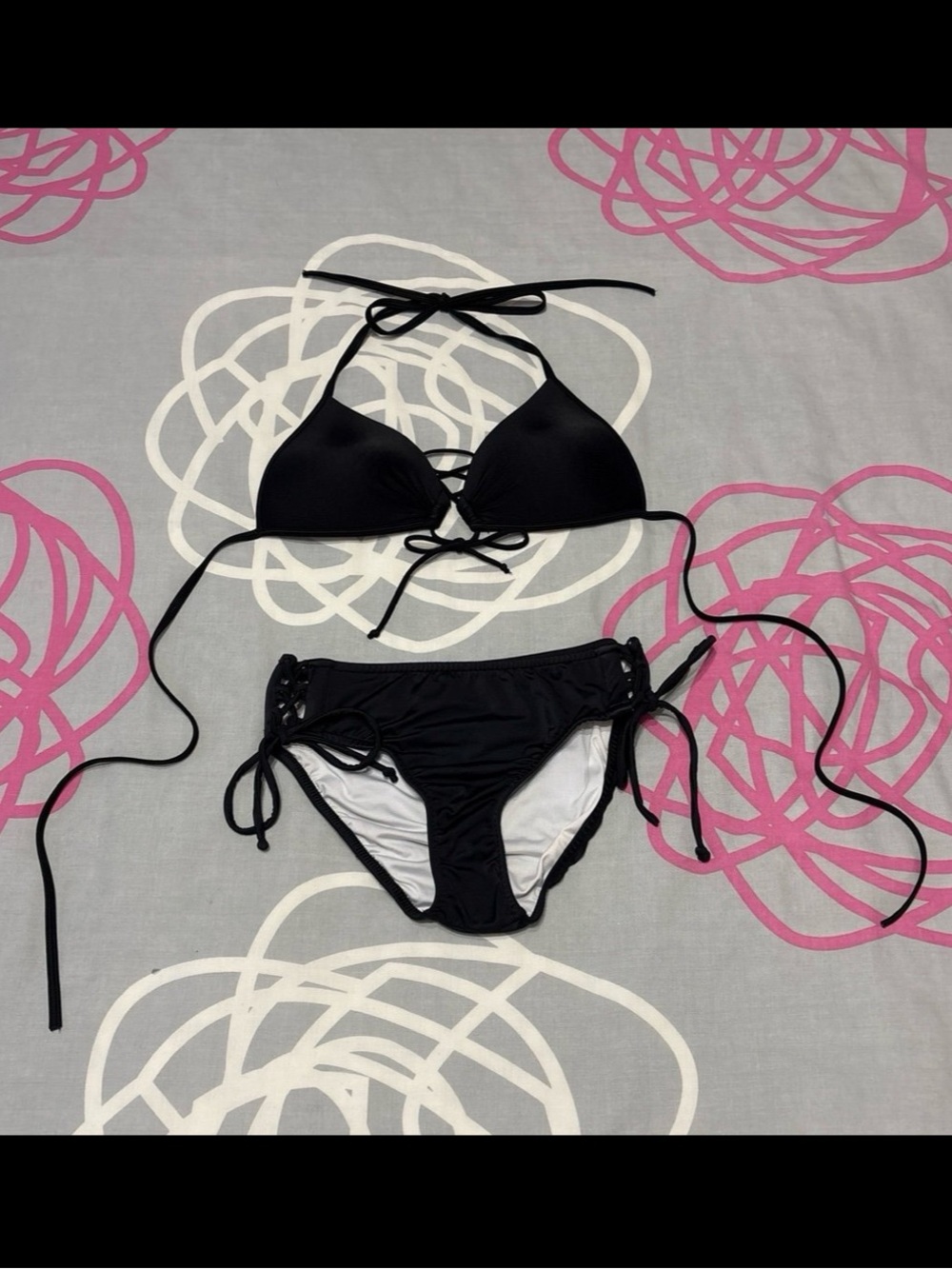 Black Strappy Bikini Set